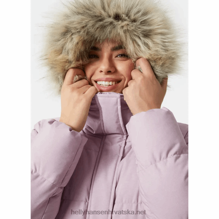 J0HV2625 ženska pufnasta zimska parka s cvijetom žene Helly-Hansen meka siva/crna