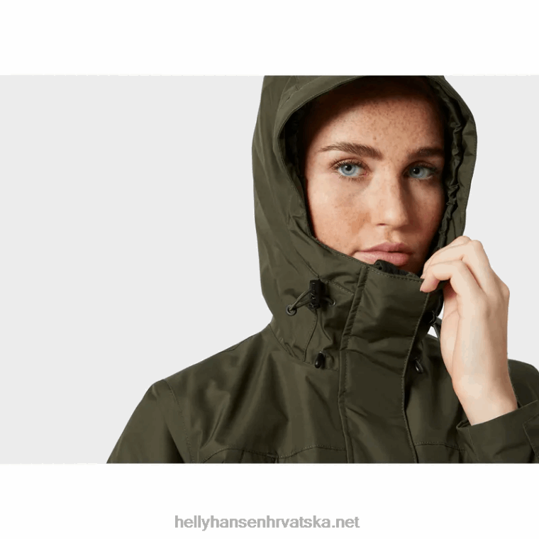 J0HV2634 ženska frida izolirana zimska parka žene Helly-Hansen siva melang/mornarska