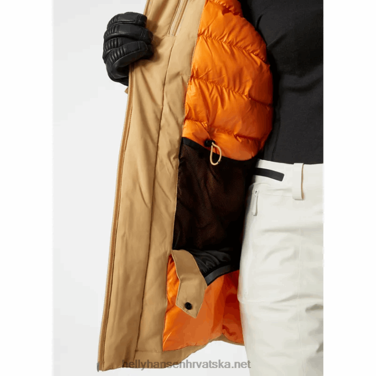 J0HV1646 ženska nora duga skijaška jakna s izolacijom žene Helly-Hansen mornarica