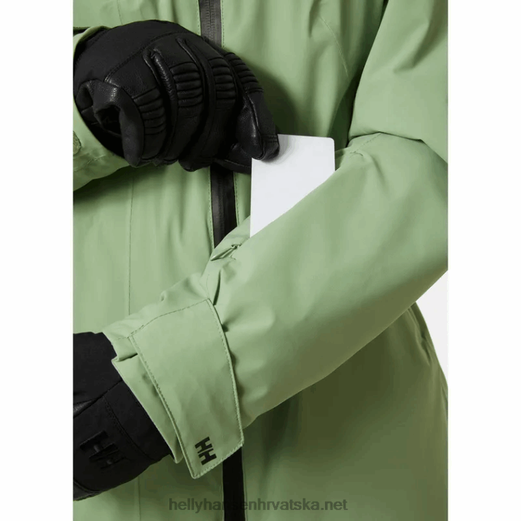 J0HV1647 ženska nora duga skijaška jakna s izolacijom žene Helly-Hansen ledena kava