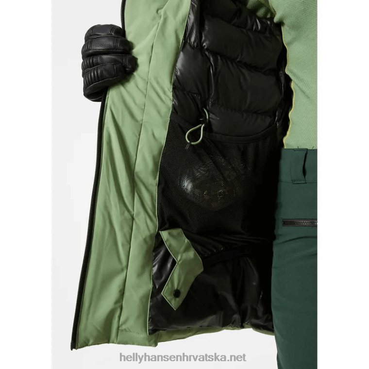 J0HV1647 ženska nora duga skijaška jakna s izolacijom žene Helly-Hansen ledena kava