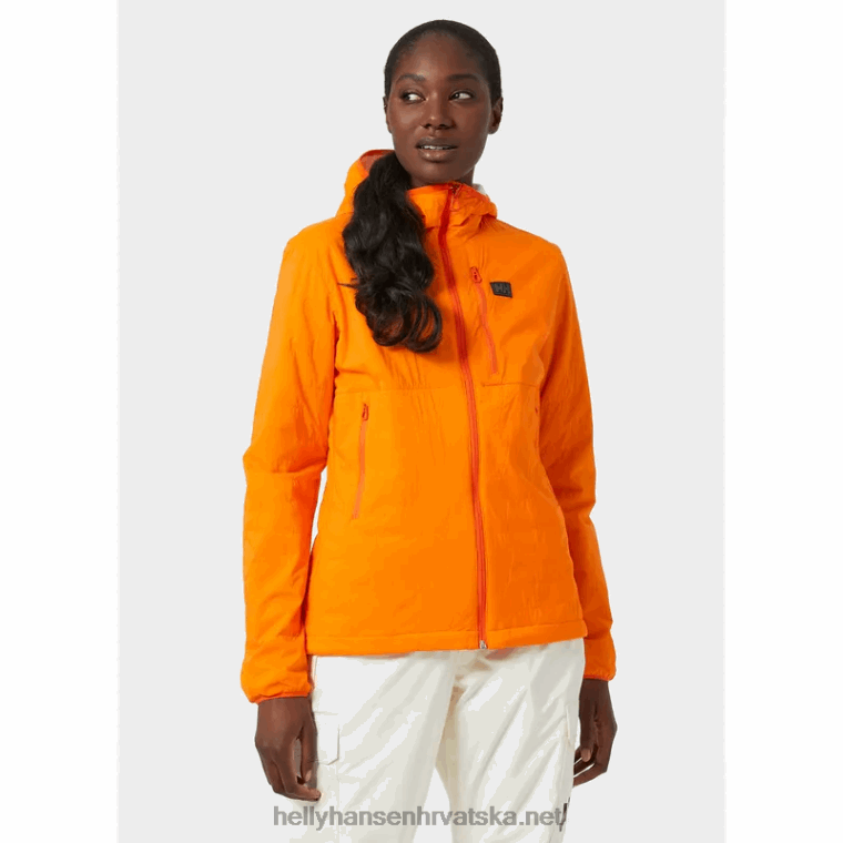 J0HV1649 ženska lifaloft zračna izolirana jakna s kapuljačom žene Helly-Hansen crno