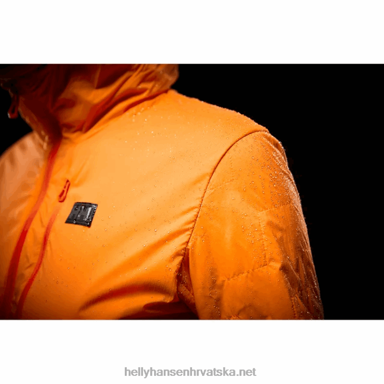 J0HV1649 ženska lifaloft zračna izolirana jakna s kapuljačom žene Helly-Hansen crno