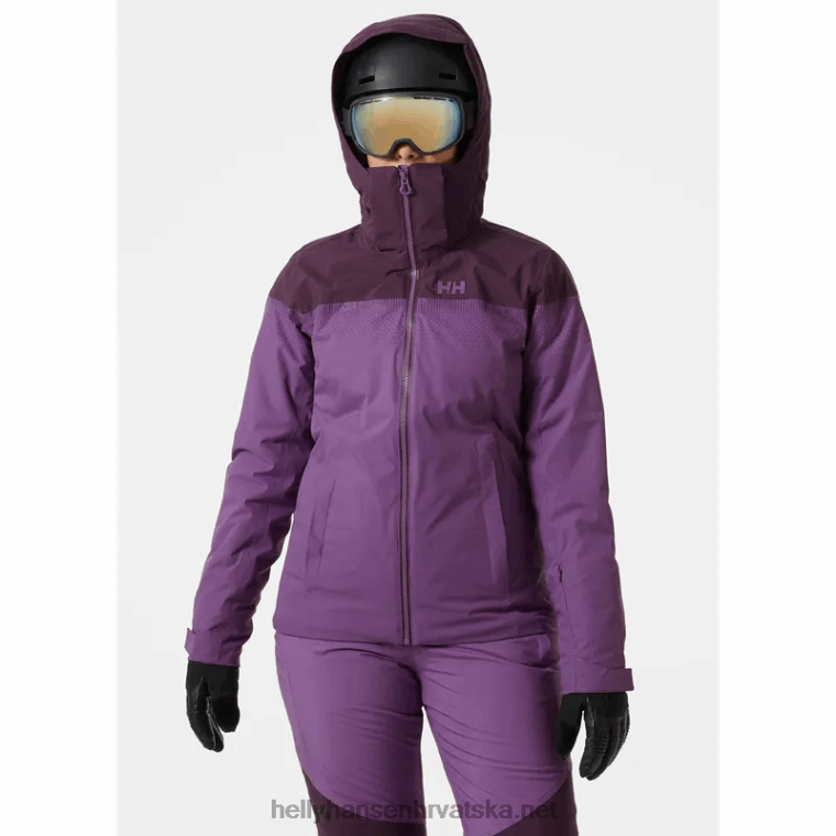 J0HV2656 ženska motionista lifaloft skijaška jakna žene Helly-Hansen zdrobljeni gra/najtamniji spr