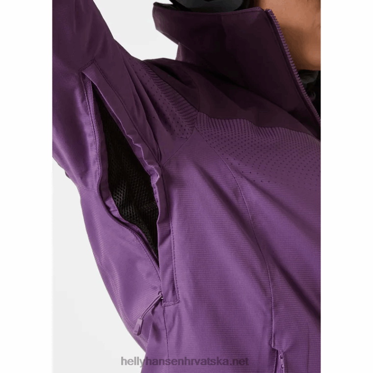 J0HV2656 ženska motionista lifaloft skijaška jakna žene Helly-Hansen zdrobljeni gra/najtamniji spr