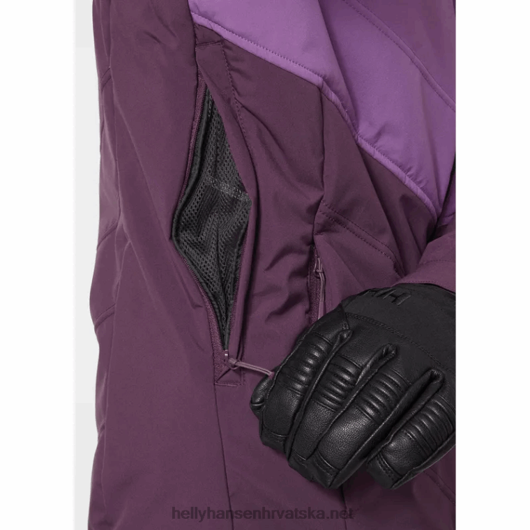 J0HV2799 ženska alpska skijaška jakna s izolacijom žene Helly-Hansen crna/mornarska