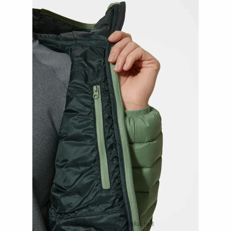 J0HV1475 ženska izolacijska jakna od verglasa s kapuljačom žene Helly-Hansen modra magla