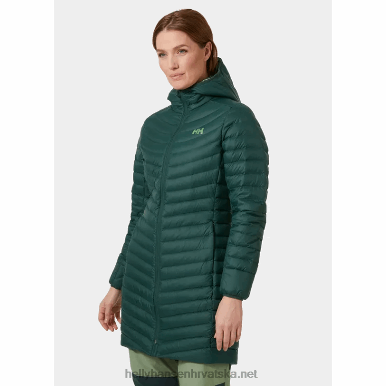 J0HV1488 ženska duga puhasta izolacijska jakna od verglasa žene Helly-Hansen crno