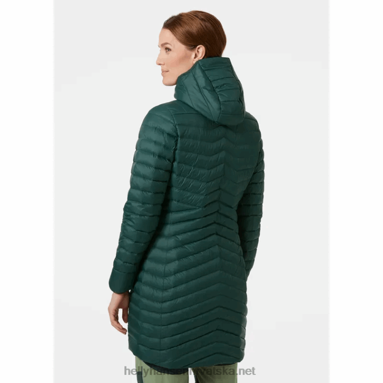 J0HV1488 ženska duga puhasta izolacijska jakna od verglasa žene Helly-Hansen crno