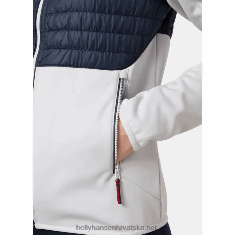 J0HV1684 ženska crvena bijelo-plava flis hibridna jakna žene Helly-Hansen duboki fjord