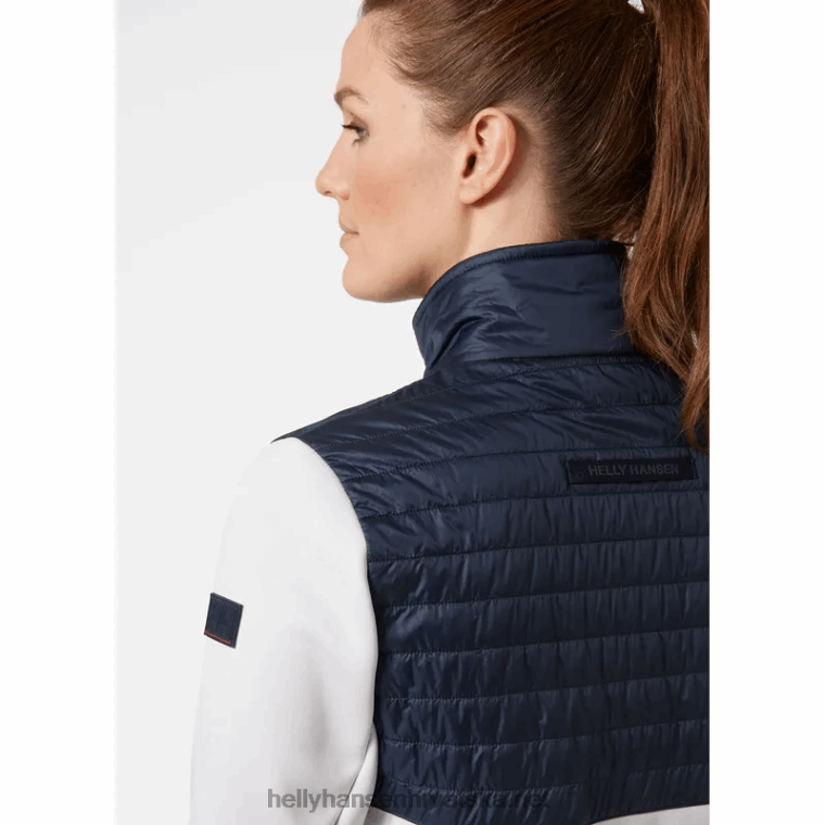 J0HV1684 ženska crvena bijelo-plava flis hibridna jakna žene Helly-Hansen duboki fjord