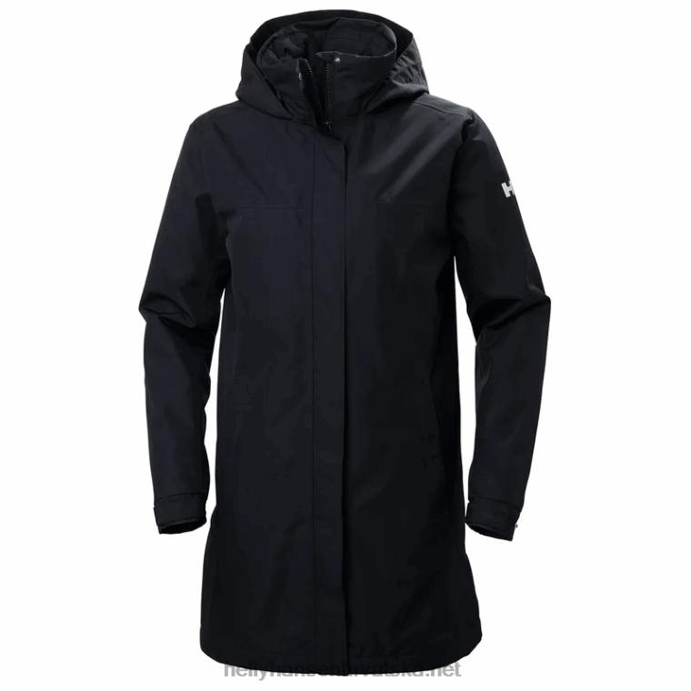 J0HV1628 ženski aden izolirani kišni kaput žene Helly-Hansen crno