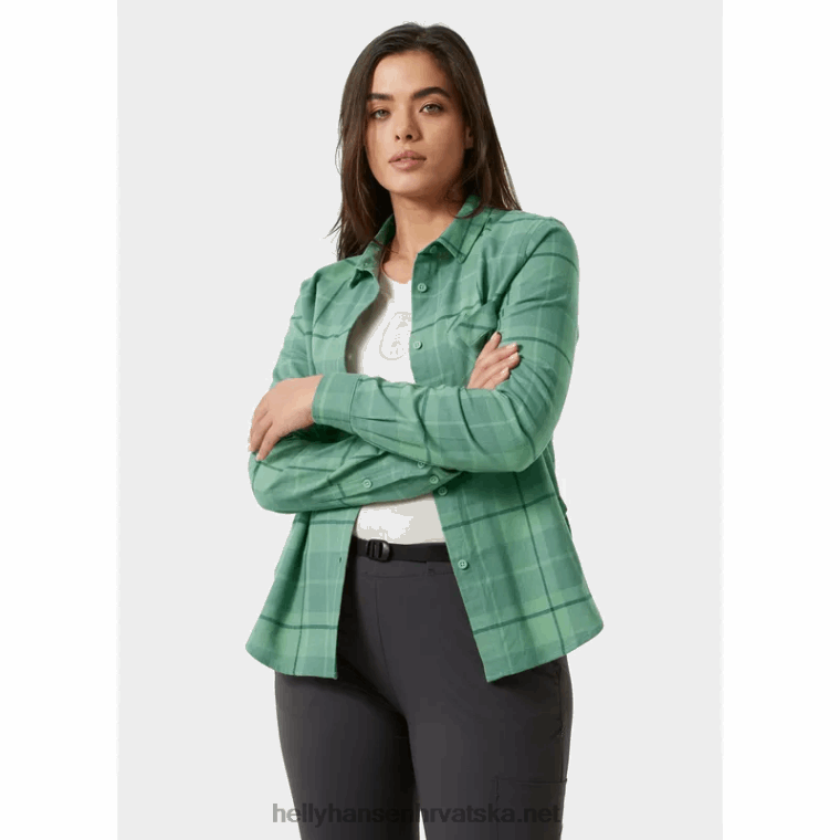 J0HV2028 ženska lokka organska flanelska košulja dugih rukava žene Helly-Hansen melo siva