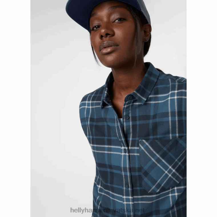 J0HV2030 ženska lokka organska flanelska košulja dugih rukava žene Helly-Hansen duboki fjord