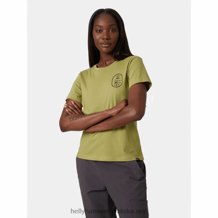 J0HV1938 ženska f2f majica od organskog pamuka žene Helly-Hansen izblijedjelo žuto