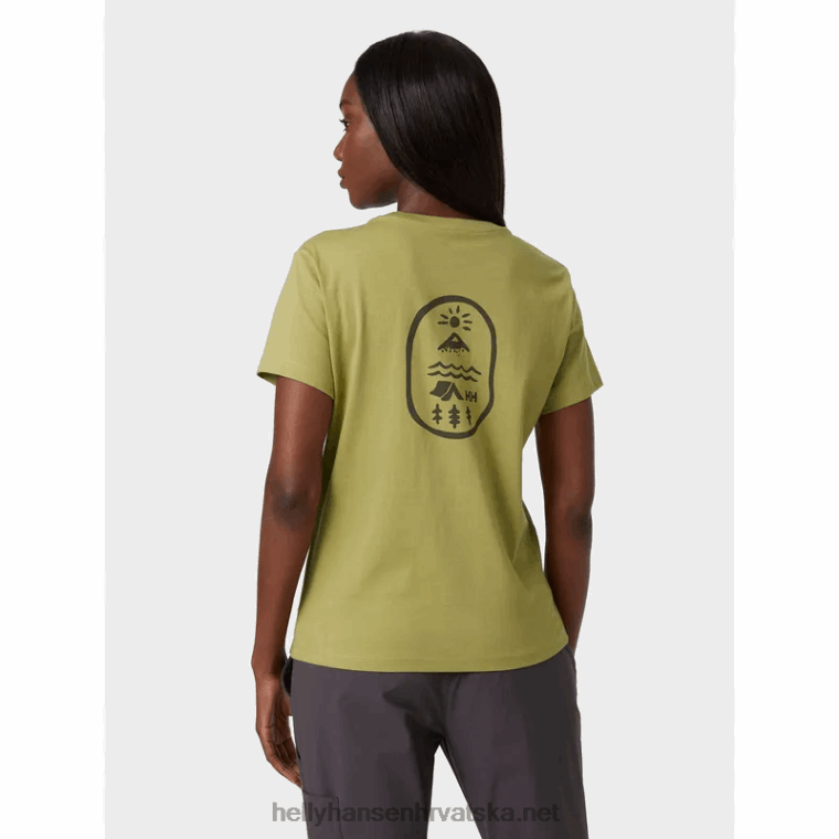 J0HV1938 ženska f2f majica od organskog pamuka žene Helly-Hansen izblijedjelo žuto