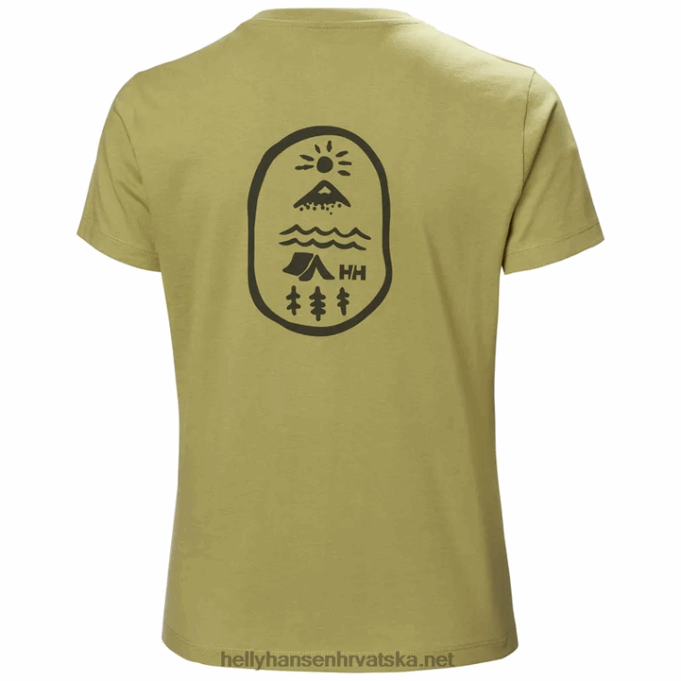 J0HV1938 ženska f2f majica od organskog pamuka žene Helly-Hansen izblijedjelo žuto