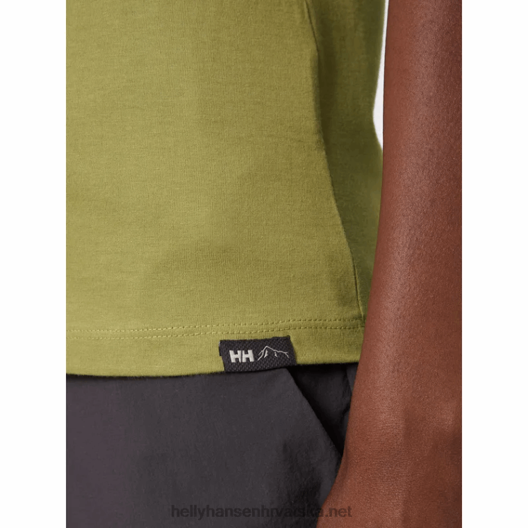 J0HV1938 ženska f2f majica od organskog pamuka žene Helly-Hansen izblijedjelo žuto