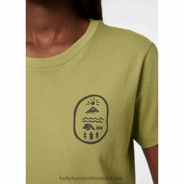 J0HV1938 ženska f2f majica od organskog pamuka žene Helly-Hansen izblijedjelo žuto