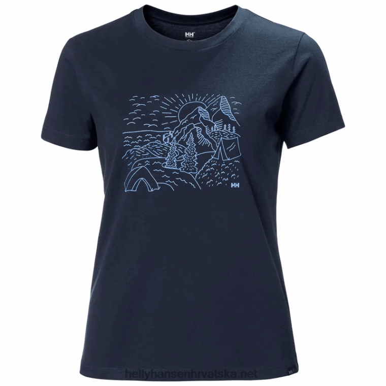 J0HV1941 ženska f2f majica od organskog pamuka žene Helly-Hansen sivi melang
