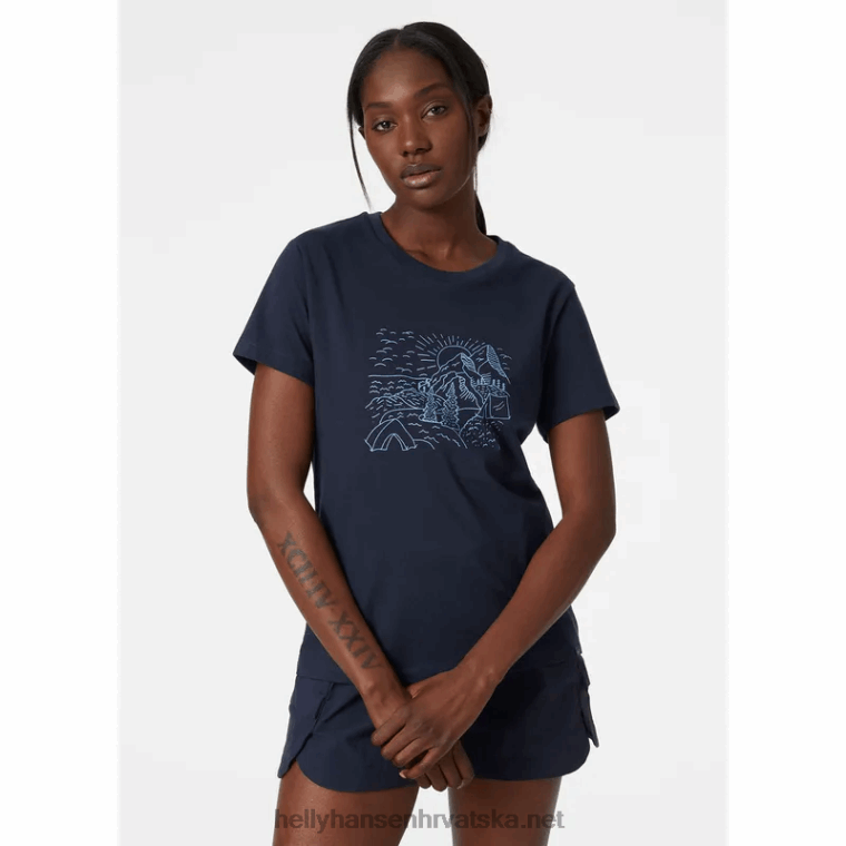 J0HV1941 ženska f2f majica od organskog pamuka žene Helly-Hansen sivi melang