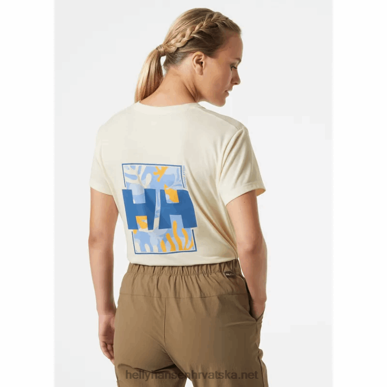 J0HV1960 ženska skog reciklirana grafička majica žene Helly-Hansen ocean melan