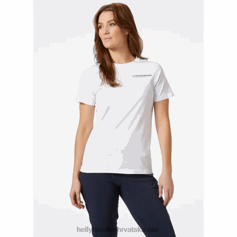 J0HV1981 ženska ocean race majica kratkih rukava žene Helly-Hansen mornarska pruga