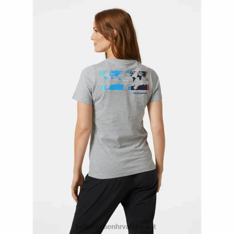 J0HV1989 ženska ocean race majica kratkih rukava žene Helly-Hansen vrući koralj
