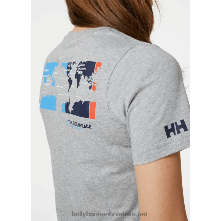 J0HV1989 ženska ocean race majica kratkih rukava žene Helly-Hansen vrući koralj