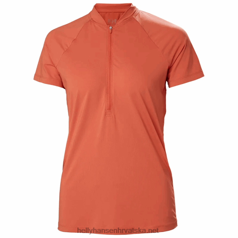 J0HV2708 ženska brzosušeća majica s pola patentnim zatvaračem sirena žene Helly-Hansen azurit/siva magla